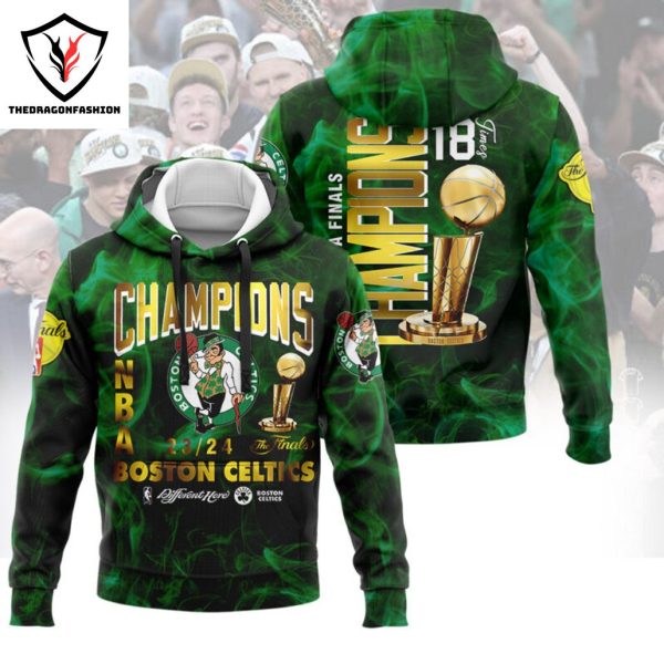Boston Celtics 2024 NBA Champions 18 Times Hoodie