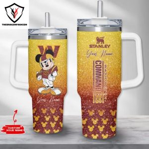 Personalized Mickey Mouse Washington Commanders Tumbler With Handle And Straw