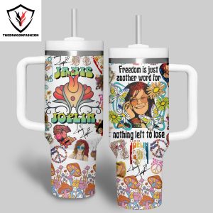 Janis Joplin Signature Tumbler With Handle And Straw