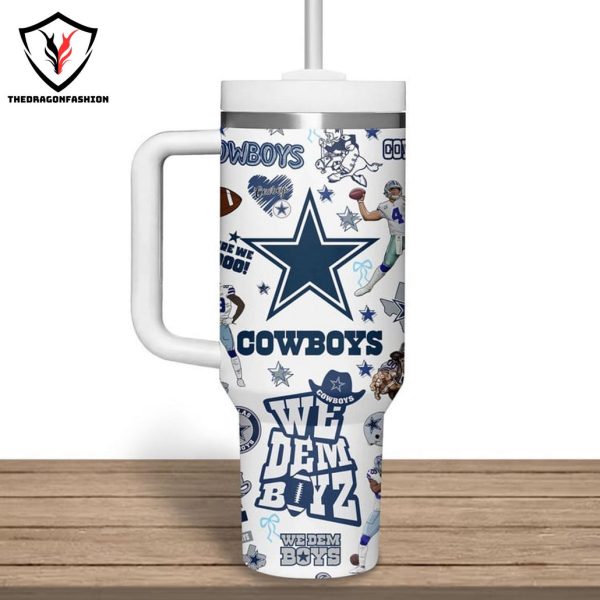 Dallas Cowboys Prescott – We Dem Boyz Tumbler With Handle And Straw – White