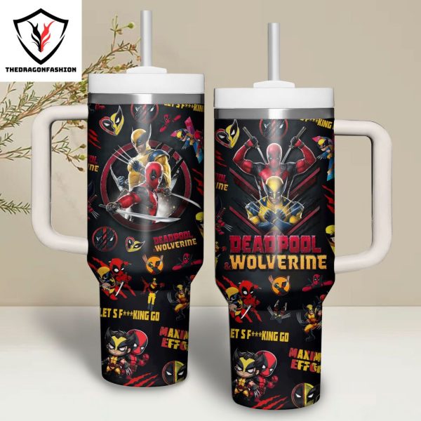 Deadpool & Wolverine Let Go Tumbler With Handle And Straw