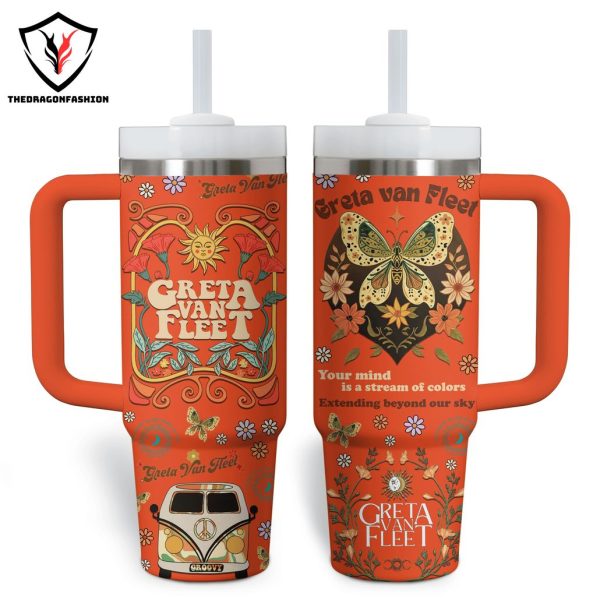 Greta Van Fleet Light My Love Lyrics Tumbler With Handle And Straw