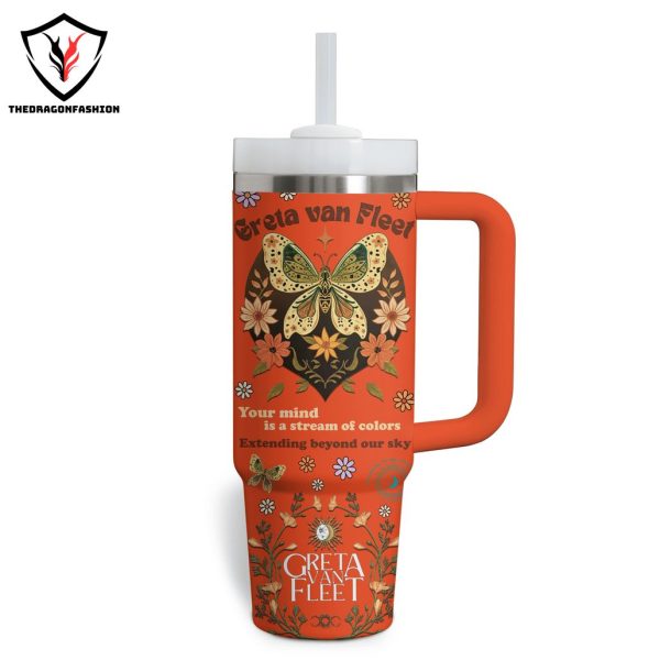 Greta Van Fleet Light My Love Lyrics Tumbler With Handle And Straw