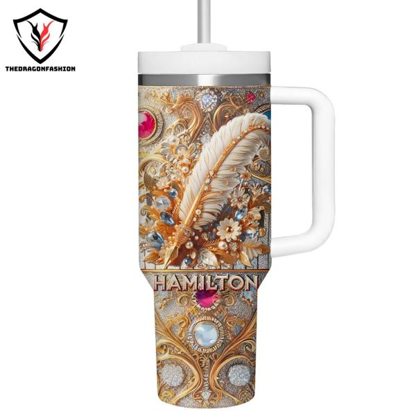 Hamilton Design Tumbler With Handle And Straw