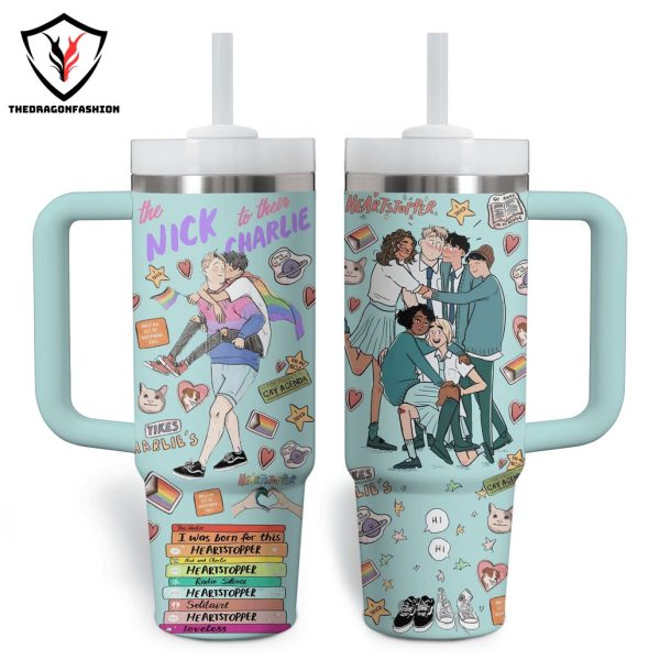 Heartstopper Nick And Charlie Tumbler With Handle And Straw