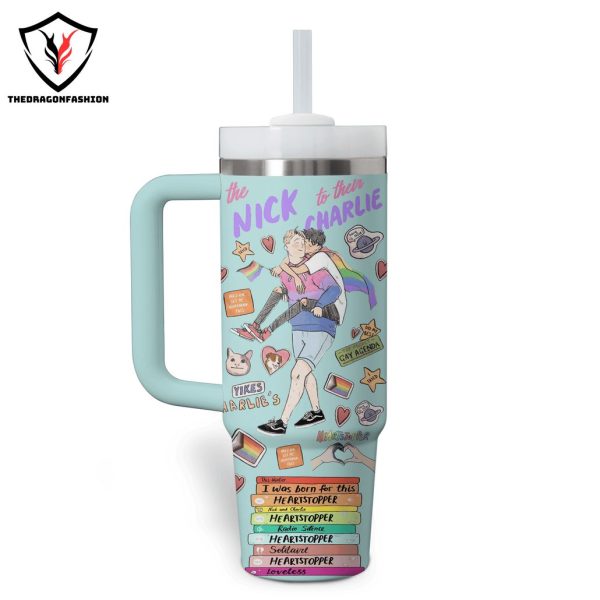 Heartstopper Nick And Charlie Tumbler With Handle And Straw