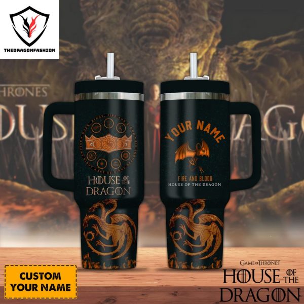 House Of The Dragon – Fire And Blood Tumbler With Handle And Straw