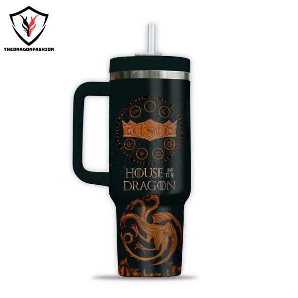 House Of The Dragon – Fire And Blood Tumbler With Handle And Straw