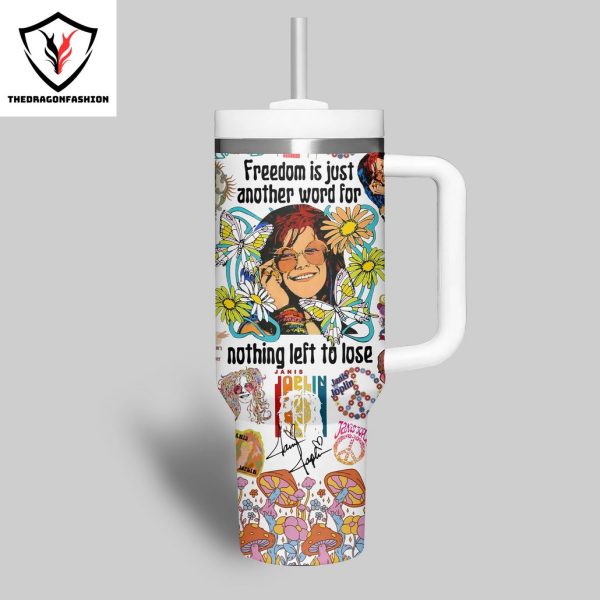 Janis Joplin Signature Tumbler With Handle And Straw