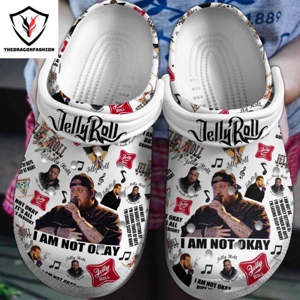 Jelly Roll I Am Not Okay Design Crocs