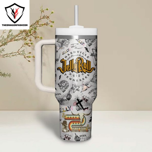 Jelly Roll Nashville Tennessee Tumbler With Handle And Straw