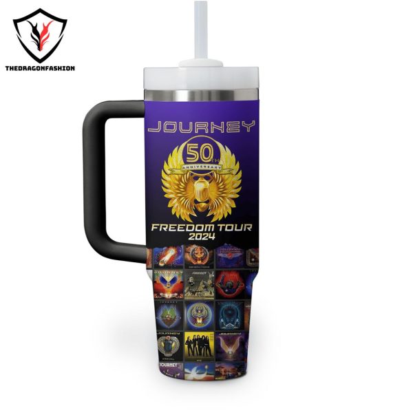 Journey 50 Anniversary Freedom Tour 2024 Tumbler With Handle And Straw