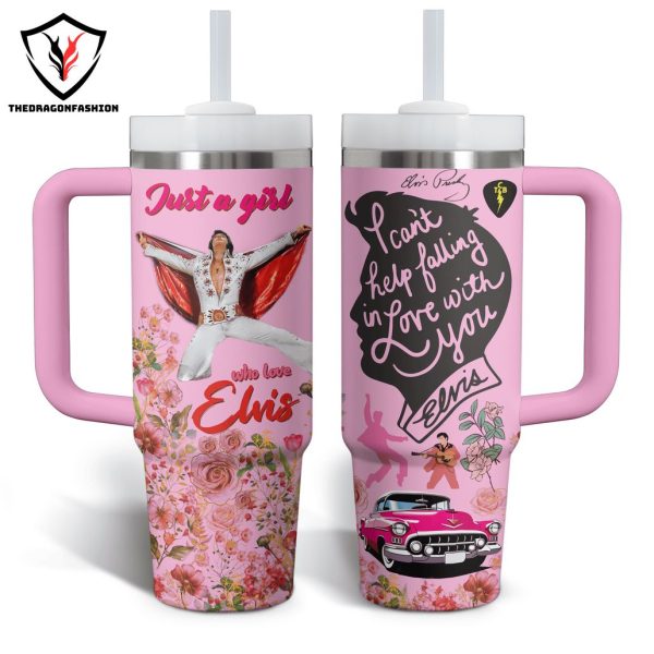 Just A Girl Who Love Elvis Presley Tumbler With Handle And Straw