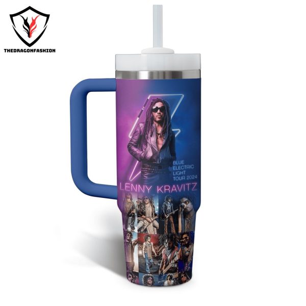 Lenny Kravitz Blue Electric Light 2024 Tumbler With Handle And Straw