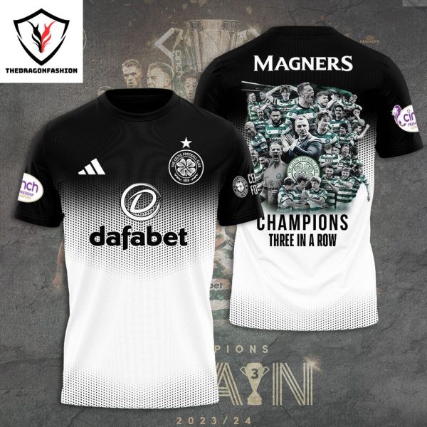 Magners Champions Thress In A Row – Celtic F.C 3D T-Shirt