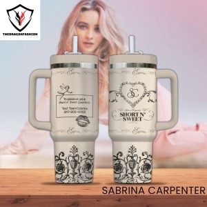 Sabrina Carpenter Short N Sweet Tumbler With Handle And Straw