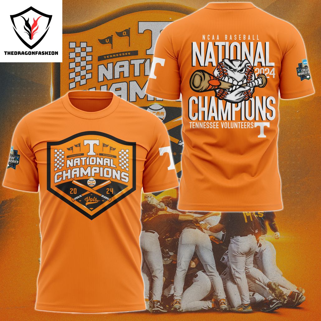 NCAA College Baseball National Champions 2024 Tennessee Volunteers 3D T-Shirt