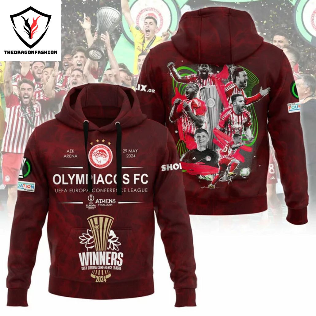 Olympiakos F.C. Champions UEFA Europa Conference League 2023 24 Hoodie