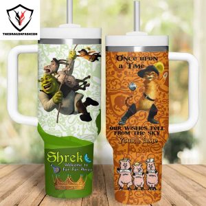 Shrek Welcome To Far Far Away Tumbler With Handle And Straw