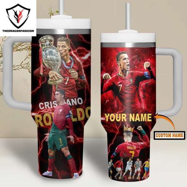 Personalized Cristiano Ronaldo Tumbler With Handle And Straw