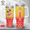 Personalized Mickey Mouse Miami Dolphins Tumbler With Handle And Straw