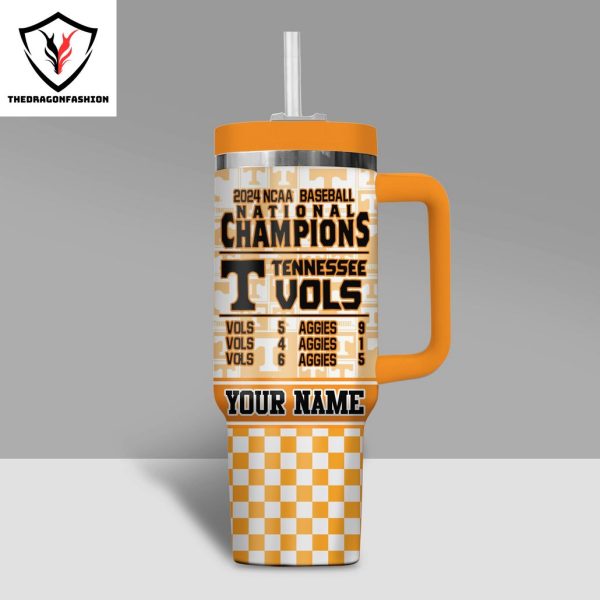 Personalized National Champions 2024 NCAA Tennessee Volunteers Tumbler With Handle And Straw