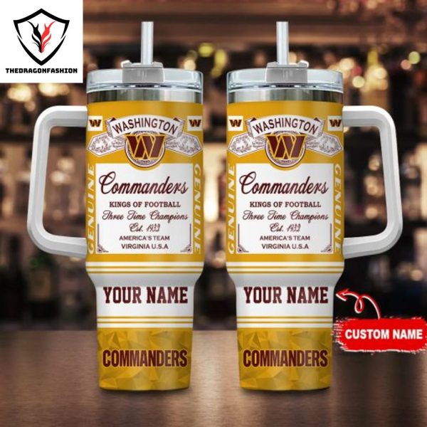 Personalized Washington Commanders Sport Fan Gift Tumbler With Handle And Straw