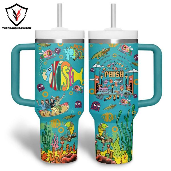 Phish Design Tumbler With Handle And Straw