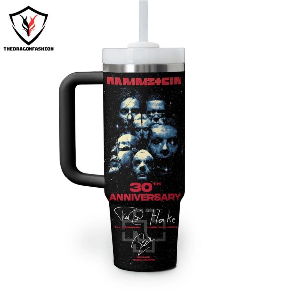 Rammstein 30th Anniversary Signature Tumbler With Handle And Straw