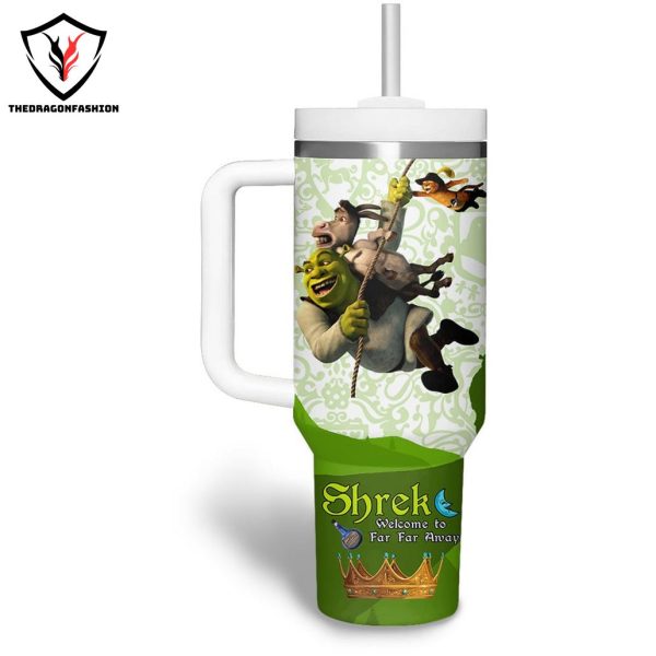 Shrek Welcome To Far Far Away Tumbler With Handle And Straw