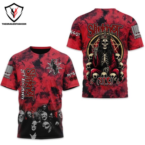 Slipknot 25th Anniversary Design 3D T-Shirt – Red