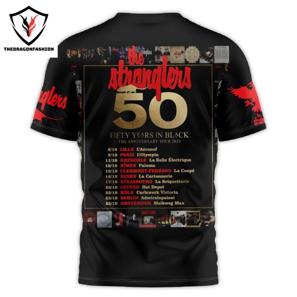 The Stranglers 50 Years In Black The Anniversary Tour 2024 3D T-Shirt