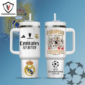 Real Madrid European Champions Tumbler With Handle And Straw