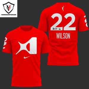 Aja Wilson 22 Signature 3D T-Shirt – Red