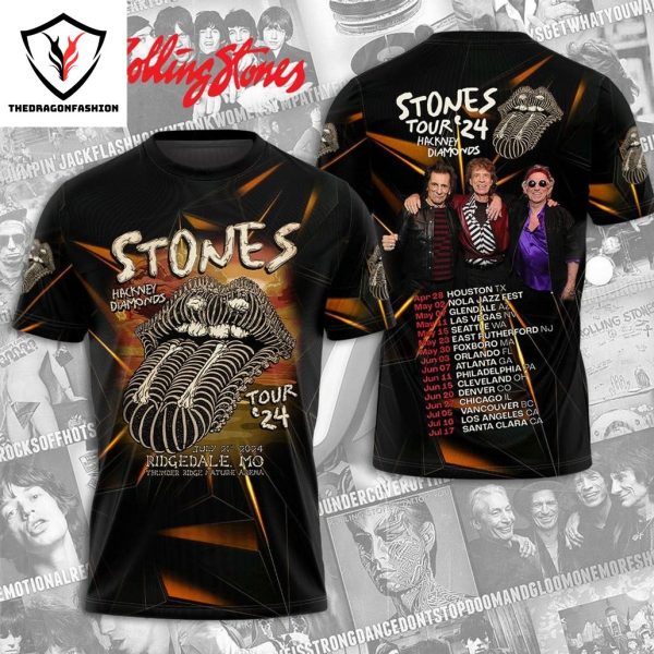 2024 The Rolling Stones Hackney Diamonds Tour 3D T-Shirt