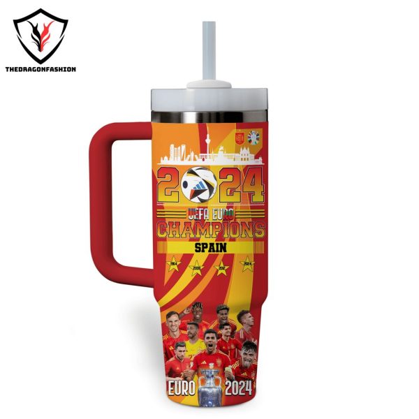 2024 UEFA Euro Champions Spain Tumbler With Handle And Straw