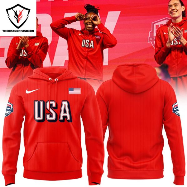 2024 USA Basketball Team Design Red Hoodie