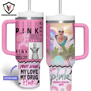 Pink Summer Carnival – So What Tumbler With Handle And Straw