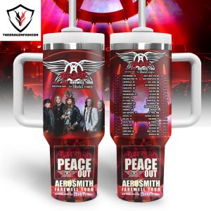 Aerosmith Rock & Roll 1970-2024 Signature Thank You For The Memories Tumbler With Handle And Straw