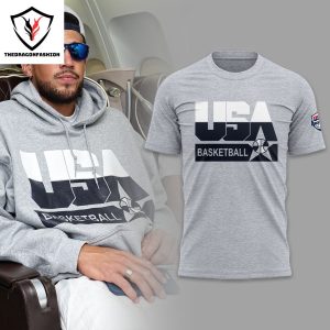 USA Men Basketball 2024 Olympic Champions Signature Design 3D T-Shirt – White