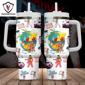 Elvis Presley Voi Blue Hawaii Tumbler With Handle And Straw