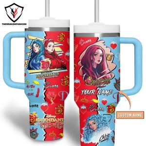 Personalized Descendants The Rise Of Red Tumbler With Handle And Straw