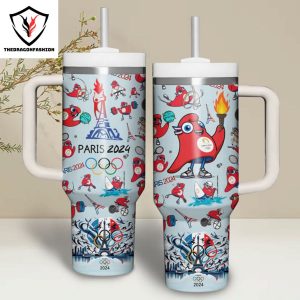 Paris 2024 Olympics Tumbler With Handle And Straw