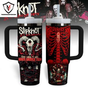 Slipknot 25th Anniversary Here Comes The Pain North America 2024 Tumbler With Handle And Straw