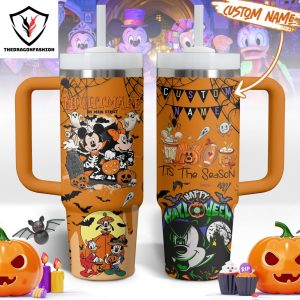 Personalized Casper Happy Halloween Design Tumbler With Handle And Straw