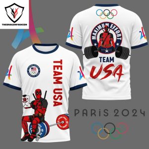 Deadpool Maximum Effort Team USA Olympic Paris 2024 3D T-Shirt