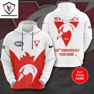 AFL Team Sydney Swans 2024 150th Anniversary Hoodie