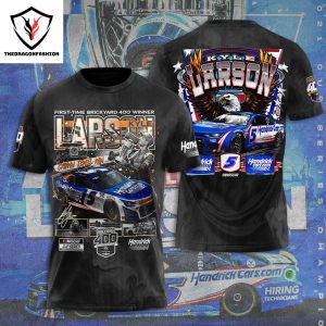 First Time Brickyard 400 Winner Kyle Larson Siganture 3D T-Shirt