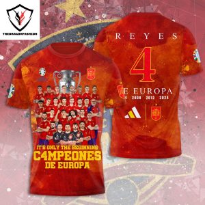 Reyes De Europa 1964-2008-2012-2024 Champs 3D T-Shirt