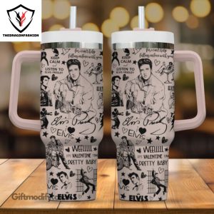 Elvis Presley Trying To Get To You Aloha Tumbler With Handle And Straw